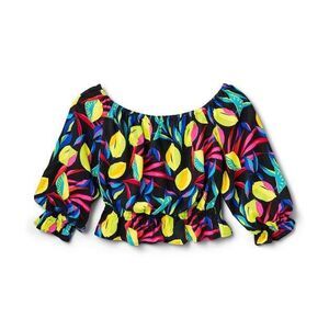 Women's Lemon Print Bardot Top - Tabitha Brown for Target XS